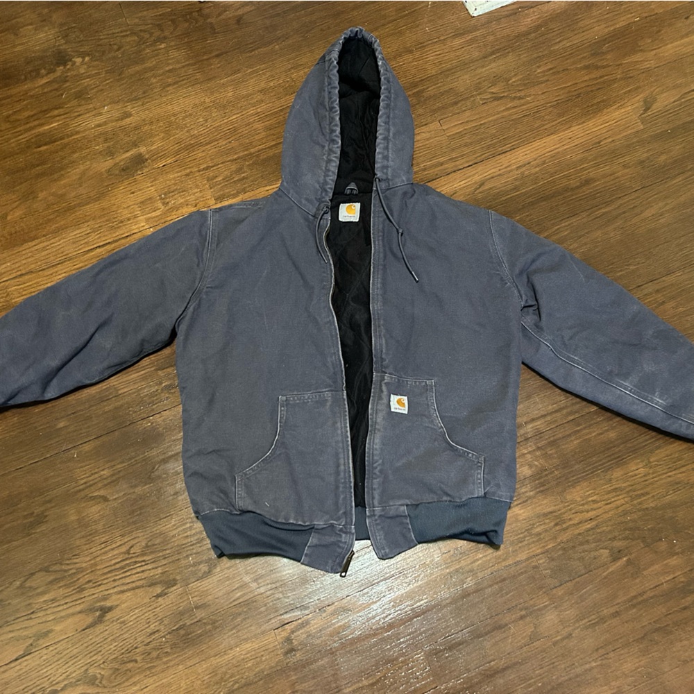 Carhartt Gray and Black Hooded Jacket